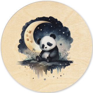 Víko na háčkovaný košík - Kruh 20cm, Panda z edice na dobrou noc pro děti Provedení: Plné víko s dírkou na knopku