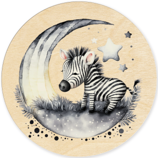 Víko na háčkovaný košík - Kruh 20cm, Zebra z edice na dobrou noc pro děti Provedení: Plné víko s dírkou na knopku