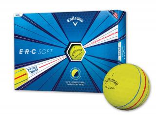 Callaway ERC SOFT golfové míčky žluté s pruhy 12ks