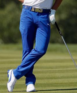 Puma Junior 5 Pocket Pant - juniorské golfové kalhoty modré 140