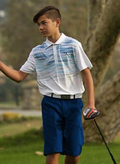 Puma junior dětské golfové kraťasy modré 116