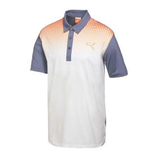 Puma Junior Glitch golfové tričko šedo oranžovo bílé 128