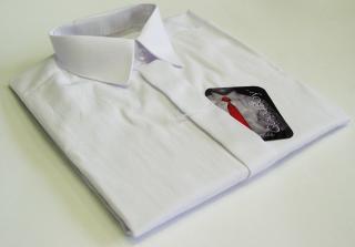 Chlapecká košile s dlouhým rukávem bílá s proužkem (dětská chlapecká košile)
