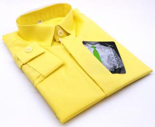 Chlapecká košile s dlouhým rukávem žlutá (dětská chlapecká košile)