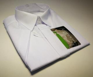 Chlapecká košile s krátkým rukávem bílá s proužkem (dětská chlapecká košile)