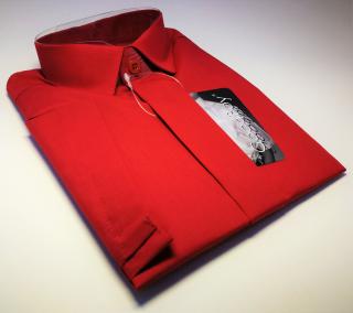 Chlapecká košile s krátkým rukávem červená (dětská chlapecká košile)