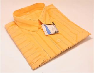 Chlapecká košile s krátkým rukávem oranžová s proužkem (dětská chlapecká košile)