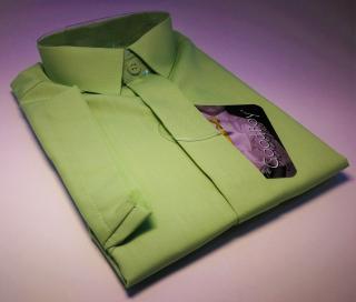 Chlapecká košile s krátkým rukávem zelená (dětská chlapecká košile)