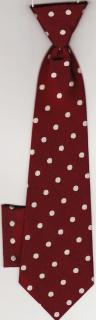 Chlapecká kravata malá bordóbílá s kapesníčkem (dětská chlapecká kravata)