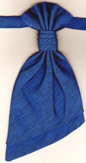 Chlapecká plastronka malá modrá (dětská plastronka s kapesníčkem)