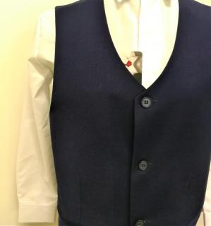 Chlapecká vesta tmavě modrá v.80-170 (chlapecká saténová vesta s kravatou)