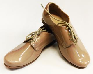Chlapecké boty střevíce béžové LAK (dětské chlapecké společenské boty)