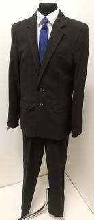 Chlapecký oblek černý vzorek SLIM (chlapecký dětský společenský oblek)