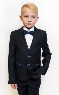 Chlapecký oblek tmavě modrý s modrým SLIM (chlapecký dětský společenský oblek)