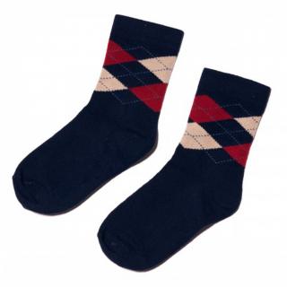 Dětské chlapecké ponožky tmavě modré bordó (chlapecké bavlněné oblekové ponožky)