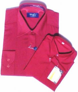 Pánská košile s dlouhým rukávem bordó (pánská společenská košile)