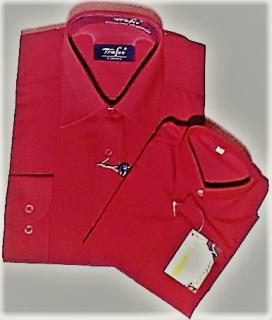 Pánská košile s dlouhým rukávem červená (pánská společenská košile)