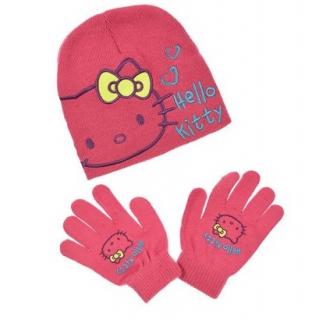 Čepice a rukavice Hello Kitty - růžová (TOP CENA!)
