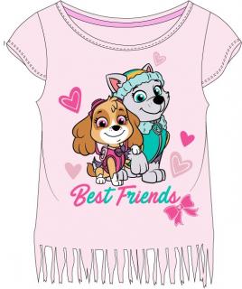 Růžové tričko Tlapková Patrola s třásněmi Best Friends