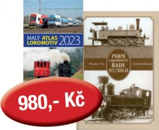 Zvýhodněný komplet: Malý atlas lokomotiv 2023 + jiná kniha Zvýhodněný komplet knih:Malý atlas lokomotiv 2023+ Parní lokomotivy 97/310.0