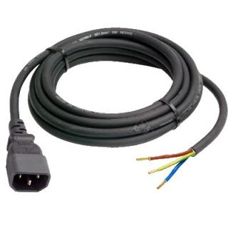 Kabel 2m - s drátky a IEC konektorem (samec)