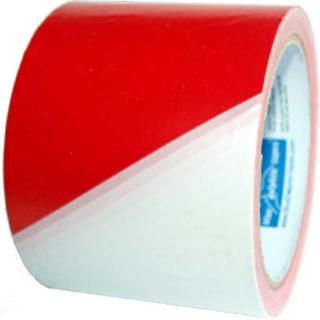 Ohraničovací páska červeno/bílá (více variant) (červeno - bílá polyethylenová páska nelepící)