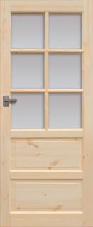 Interiérové dveře ILAWA Masiv - sklo 6S - 60 cm / tvrzené sklo orientace: Levá