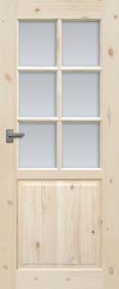 Interiérové dveře LUGANO Masiv - sklo 6S - 60 cm /  tvrzené sklo orientace: Levá