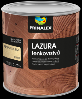 PRIMALEX - lazura tenkovrstvá odstíny 0,75 litru tenkovrstva: 0020 kaštan