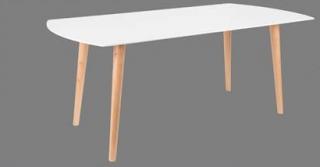 AKCE Dřevěný zaoblený jídelní stůl SION 180X90 Zuiver