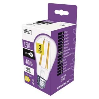 LED žárovka Filament A60 / E27 / 3,4 W (40 W) / 470 lm / neutrální bílá