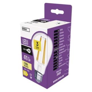 LED žárovka Filament A60 / E27 / 3,4 W (40 W) / 470 lm / teplá bílá