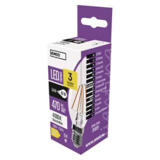 LED žárovka Filament svíčka / E14 / 3,4 W (40 W) / 470 lm / neutrální bílá