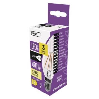 LED žárovka Filament svíčka / E14 / 3,4 W (40 W) / 470 lm / teplá bílá