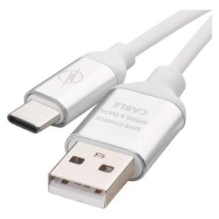 Nabíjecí a datový kabel USB-A 2.0 / USB-C 2.0, 1 m, bílý