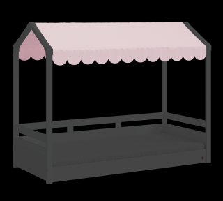Markýza k posteli domeček růžová