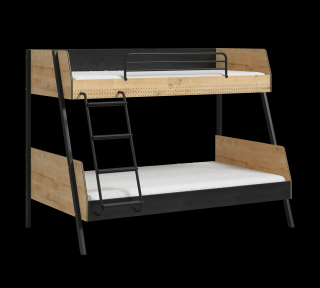 Studentská patrová postel (90x200-120x200 cm) Black