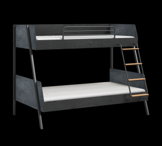 Studentská patrová postel (90x200-120x200 cm) Dark Metal