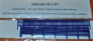 Zábradlí modré nádražní  zábradlománie  H0 1:87