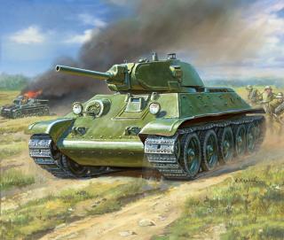 Zacvakávací model tanku 1:100 T-34/76 - Zvezda 6101