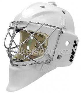 Brankářská maska Rey HOMG-019 FG CAT EYE Senior White Provedení: maska bílá, mřížka stříbrná