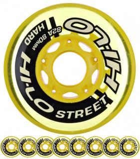 Kolečka HI-LO Street Hockey Outdoor Yellow SET 72-72-80-80/82A (8 ks)