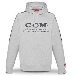 Mikina CCM Heritage Logo Hooded Fleece Senior Grey Provedení: S, šedá