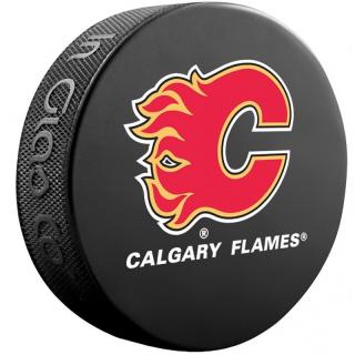 Oficiální fanouškovský puk NHL Big Logo Calgary Flames Tým: Calgary Flames