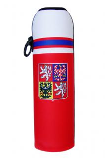 Termoobal na hokejovou láhev 1 litr - Česká republika Barva: červeno-bílá