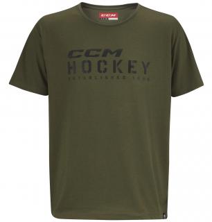 Triko CCM All Outside STENCIL Tee Senior Army Green Velikost: L