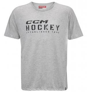 Triko CCM All Outside STENCIL Tee  Senior Athletic Grey Velikost: L