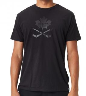 Triko CCM BLACKOUT Leaf SS Tee Senior Black Velikost: M