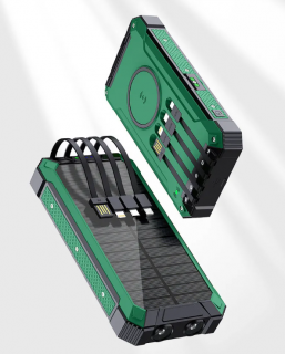 BOT Solární powerbanka SP5 1 panel 20000mAh s kabely Barva: Červená