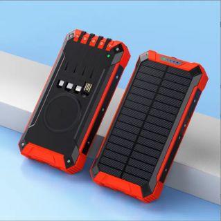 BOT Solární powerbanka SP5 1 panel 30000mAh s kabely Barva: Červená